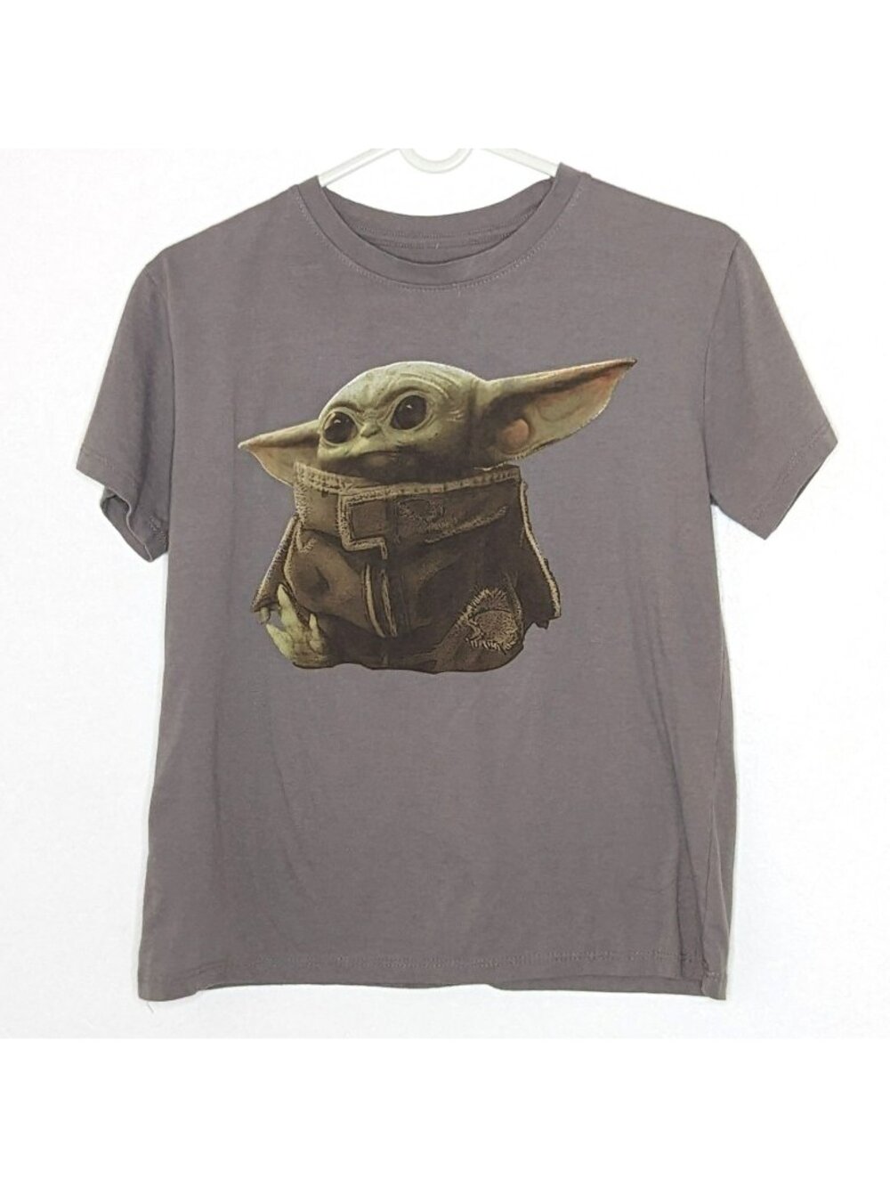Star Wars Grogu Baby Yoda Juniors Shirt Size Small Gray Short Sleeve